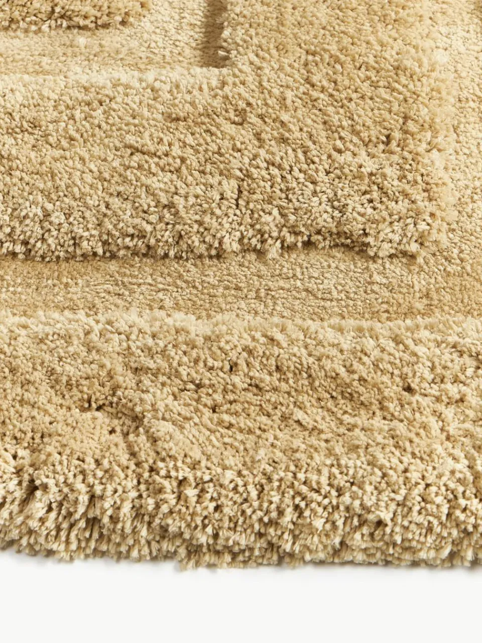 Westwing Collection Flauschiger Hochflor-Läufer Genève mit erhabener Hoch-Tief-Struktur