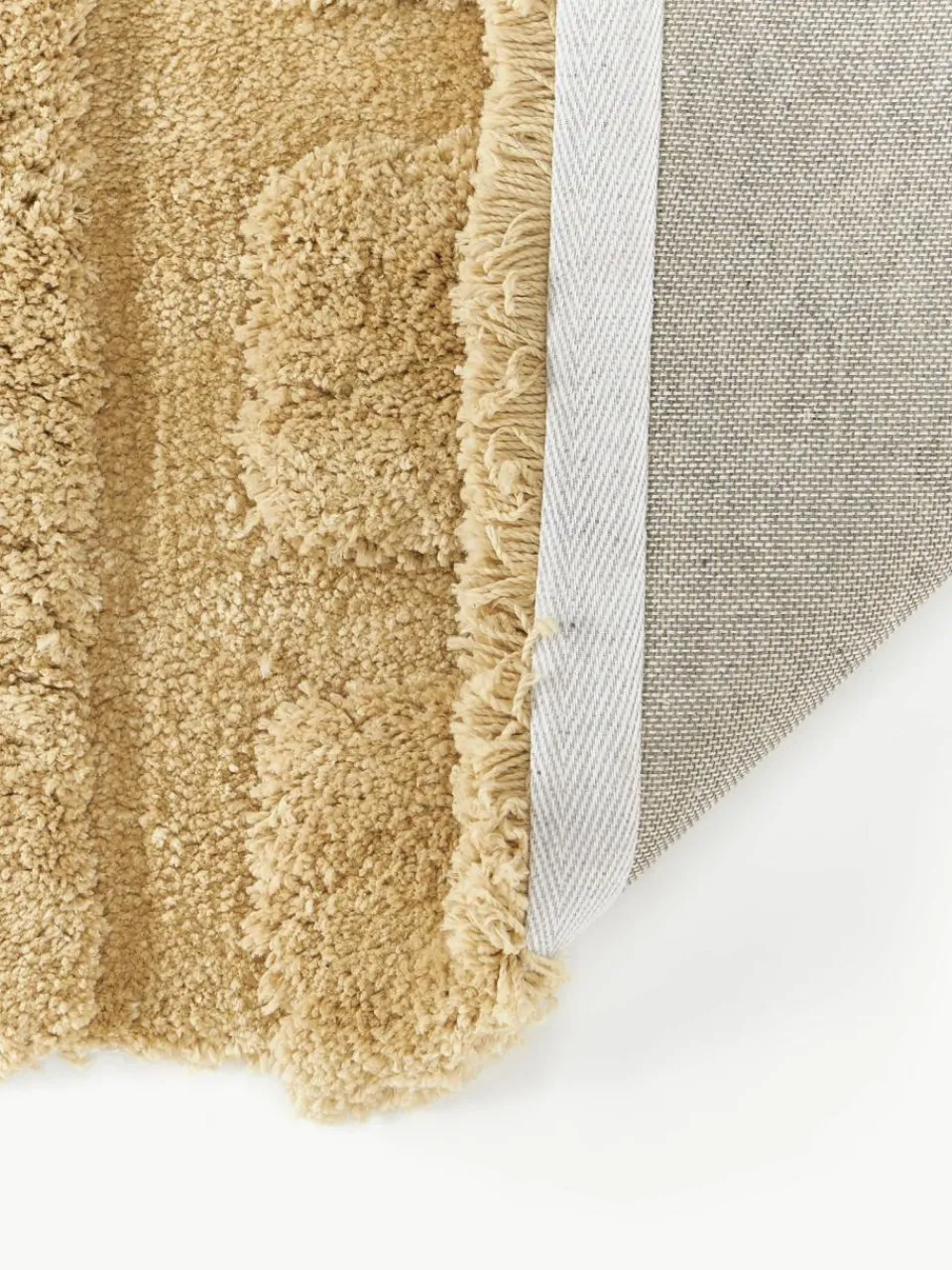 Westwing Collection Flauschiger Hochflor-Läufer Genève mit erhabener Hoch-Tief-Struktur