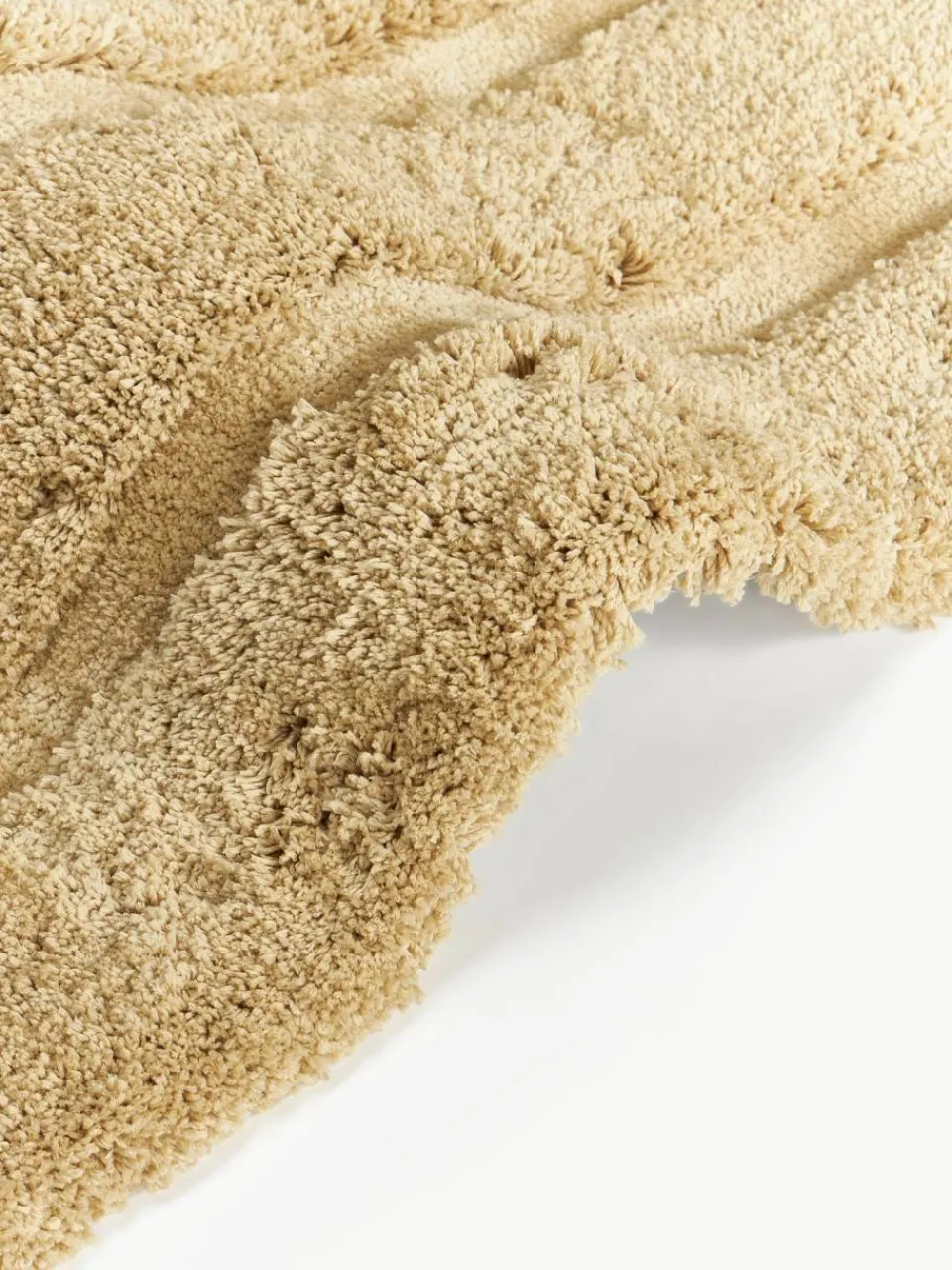 Westwing Collection Flauschiger Hochflor-Läufer Genève mit erhabener Hoch-Tief-Struktur