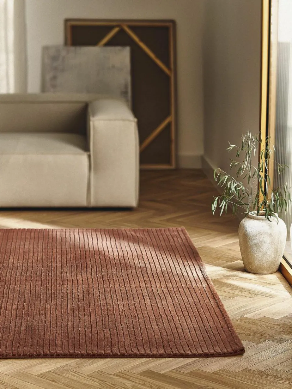Westwing Collection Flauschiger Hochflorteppich Wes mit Hoch-Tief-Struktur, handgewebt