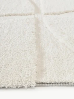 Westwing Collection Flauschiger Hochflor-Teppich Jade mit erhabener Hoch-Tief-Struktur