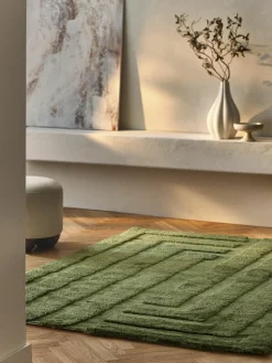 Westwing Collection Flauschiger Hochflor-Teppich Genève mit erhabener Hoch-Tief-Struktur