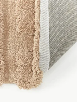 Westwing Collection Flauschiger Hochflor-Teppich Genève mit erhabener Hoch-Tief-Struktur