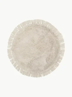 Westwing Collection Flauschiger runder Hochflor-Teppich Dreamy mit Fransen