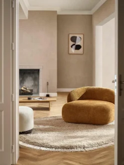 Westwing Collection Flauschiger runder Hochflor-Teppich Dreamy mit Fransen
