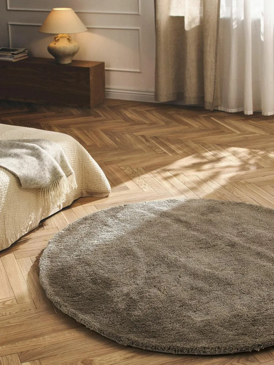 Westwing Collection Flauschiger runder Hochflor-Teppich Leighton