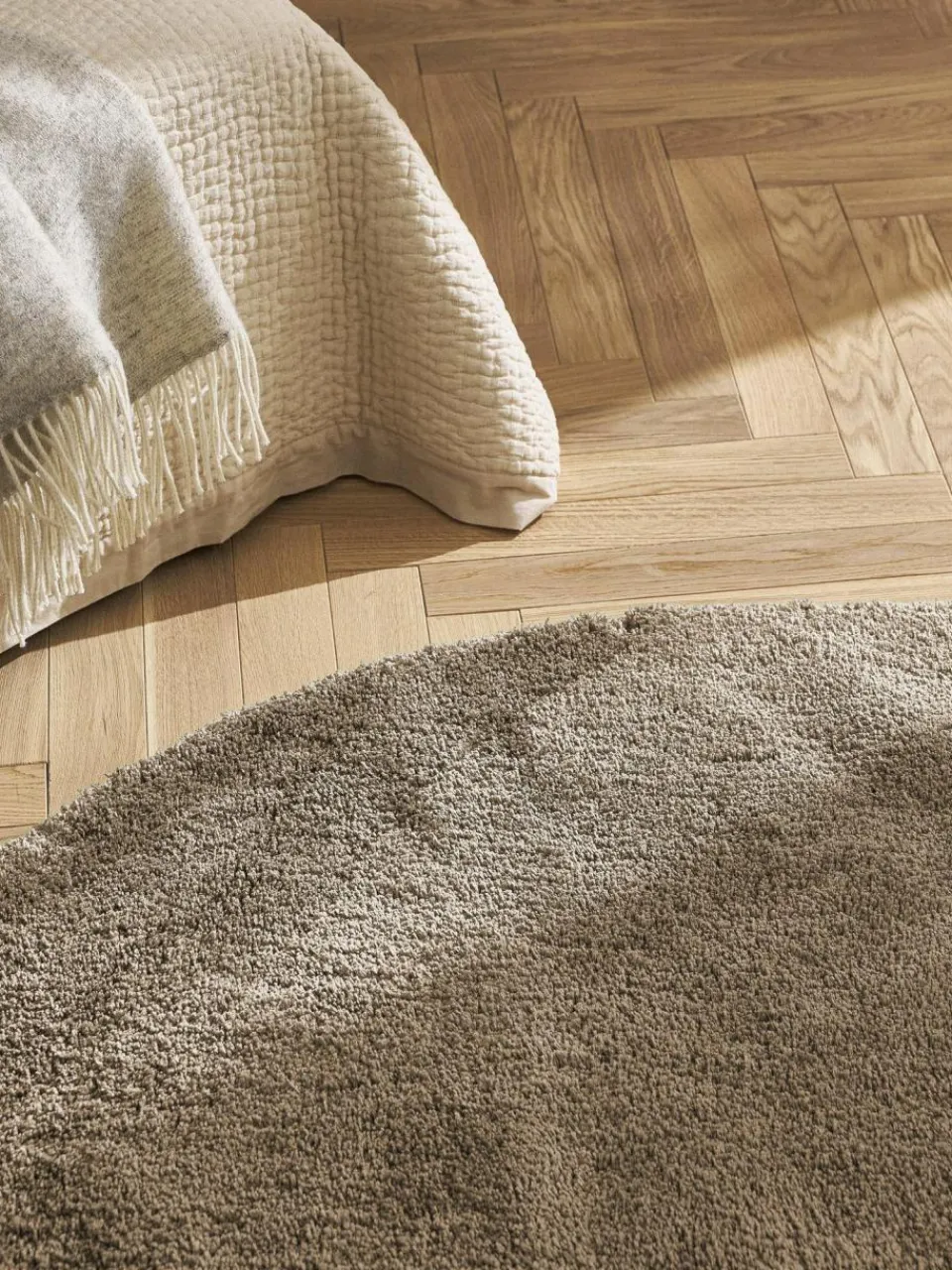 Westwing Collection Flauschiger runder Hochflor-Teppich Leighton