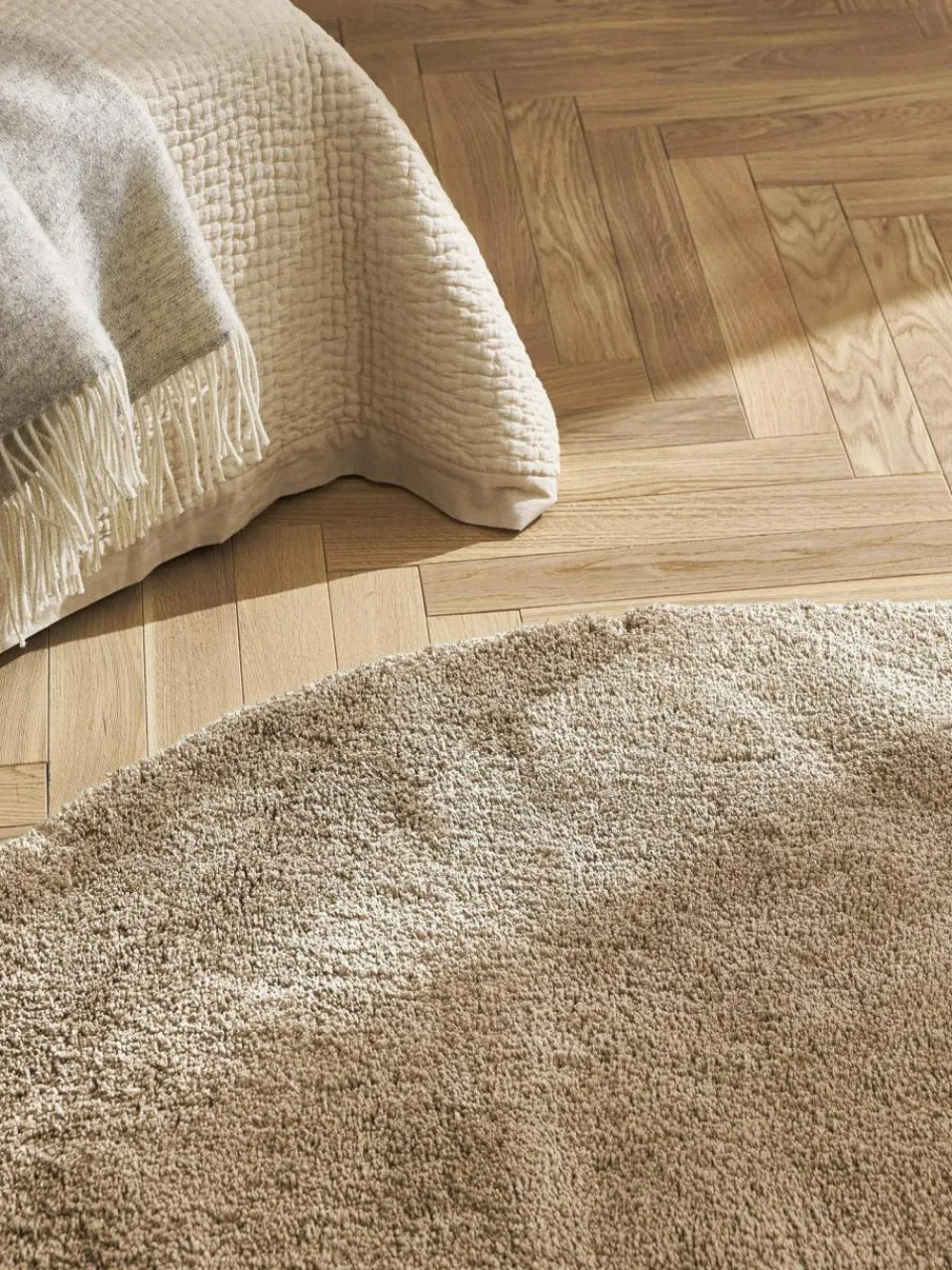 Westwing Collection Flauschiger runder Hochflor-Teppich Leighton