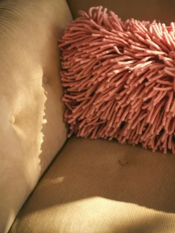 HKLIVING Flauschiges Kissen Rugged, handgefertigt