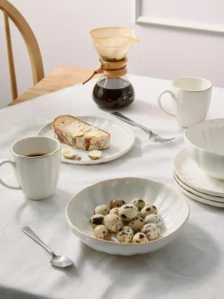 Westwing Collection Frühstücks-Set Sali mit Relief, 4 Personen (12-tlg.)
