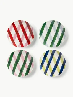 &k amsterdam Frühstücksteller Bliss mit weihnachtlichem Design, 4er-Set