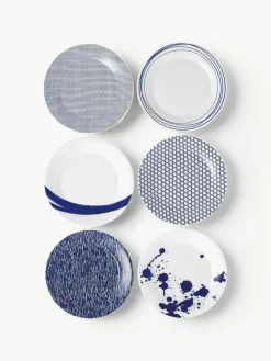 Royal Doulton Frühstücksteller Pacific Blue aus Porzellan, 6er-Set