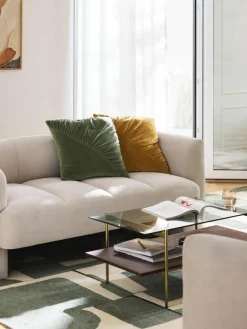 Westwing Collection Gerafftes Samt-Kissen Vada