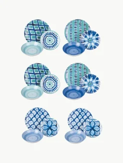 Villa D'Este Home Tivoli Geschirr-Set Aquazul, 6 Personen (18-tlg.)