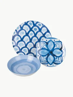 Villa D'Este Home Tivoli Geschirr-Set Aquazul, 6 Personen (18-tlg.)