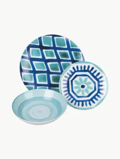 Villa D'Este Home Tivoli Geschirr-Set Aquazul, 6 Personen (18-tlg.)