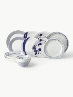 Royal Doulton Geschirr-Set Pacific Blue aus Porzellan, 4 Personen (16-tlg.)