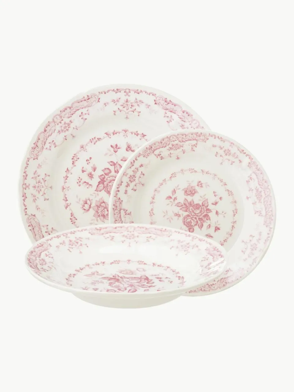 Bitossi Home Geschirr-Set Rose mit Blumendesign, 6 Personen (18-tlg.)
