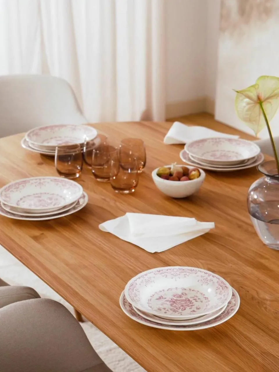 Bitossi Home Geschirr-Set Rose mit Blumendesign, 6 Personen (18-tlg.)