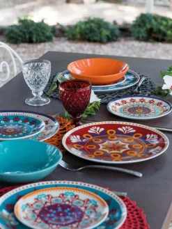 Villa D'Este Home Tivoli Geschirr-Set Shiraz aus Porzellan, 6 Personen (18-tlg.)