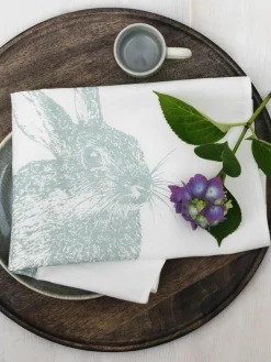 Frohstoff Geschirrtuch Wildkaninchen, handbedruckt