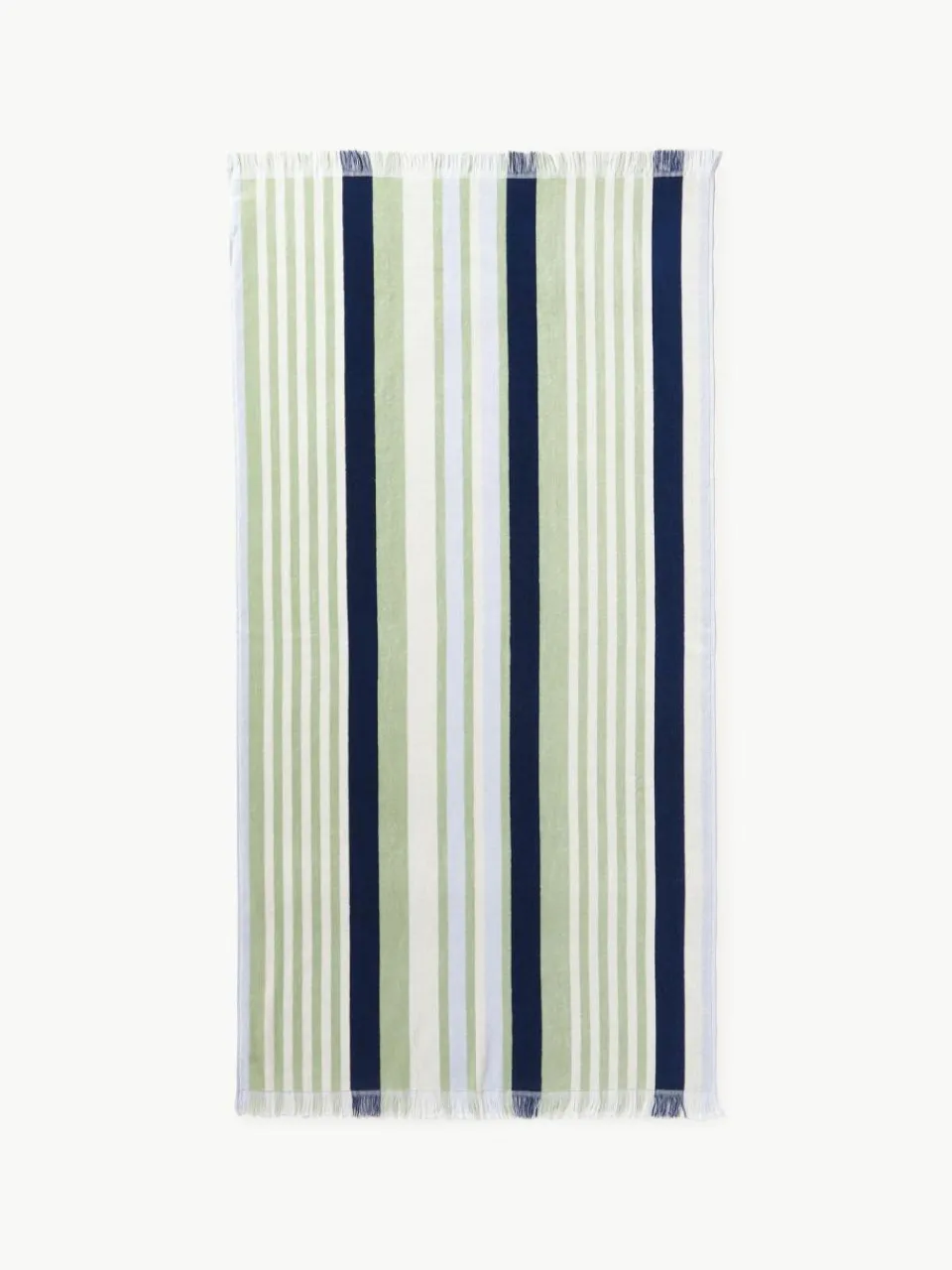 Westwing Collection Gestreiftes Strandtuch Miri mit Fransenabschluss