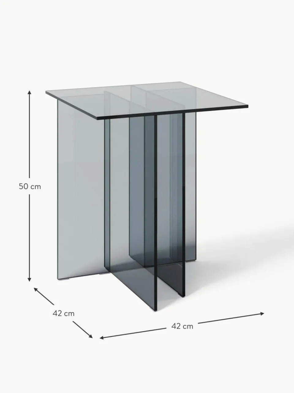 Westwing Collection Glas-Beistelltisch Anouk