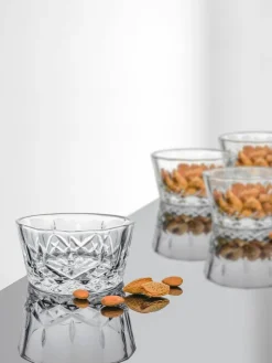 Aida Glas-Dipschälchen Harvey mit Kristallrelief, 4 Stück