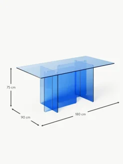 Westwing Collection Glas-Esstisch Anouk, 180 x 90 cm