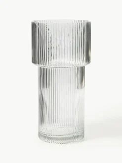 Westwing Collection Glas-Vase Lija mit geriffelter Oberfläche, H 30 cm