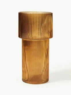 Westwing Collection Glas-Vase Lija mit geriffelter Oberfläche, H 30 cm