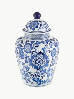 Westwing Große Deckelvase Annabelle aus Porzellan, H 35 cm