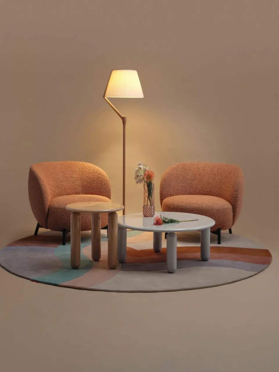 Kartell Große dimmbare LED-Stehlampe Angelo Stone