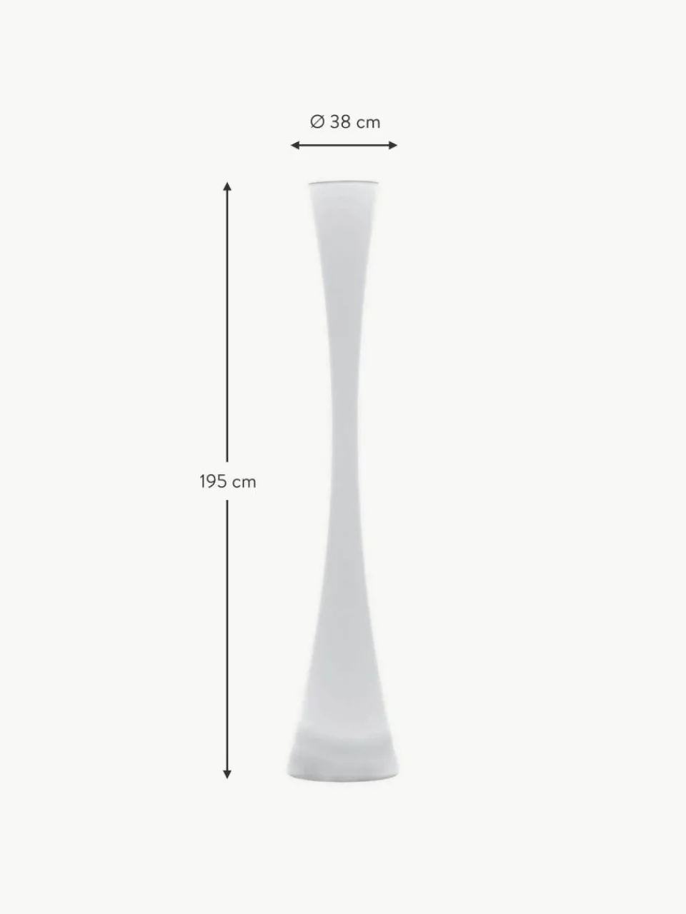 Martinelli Luce Große dimmbare Outdoor Stehlampe Biconica mit Fernbedienung