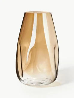 Westwing Collection Große mundgeblasene Glas-Vase Luster, H 35 cm