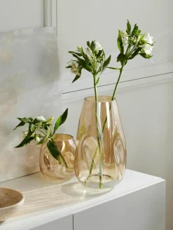 Westwing Collection Große mundgeblasene Glas-Vase Luster, H 35 cm