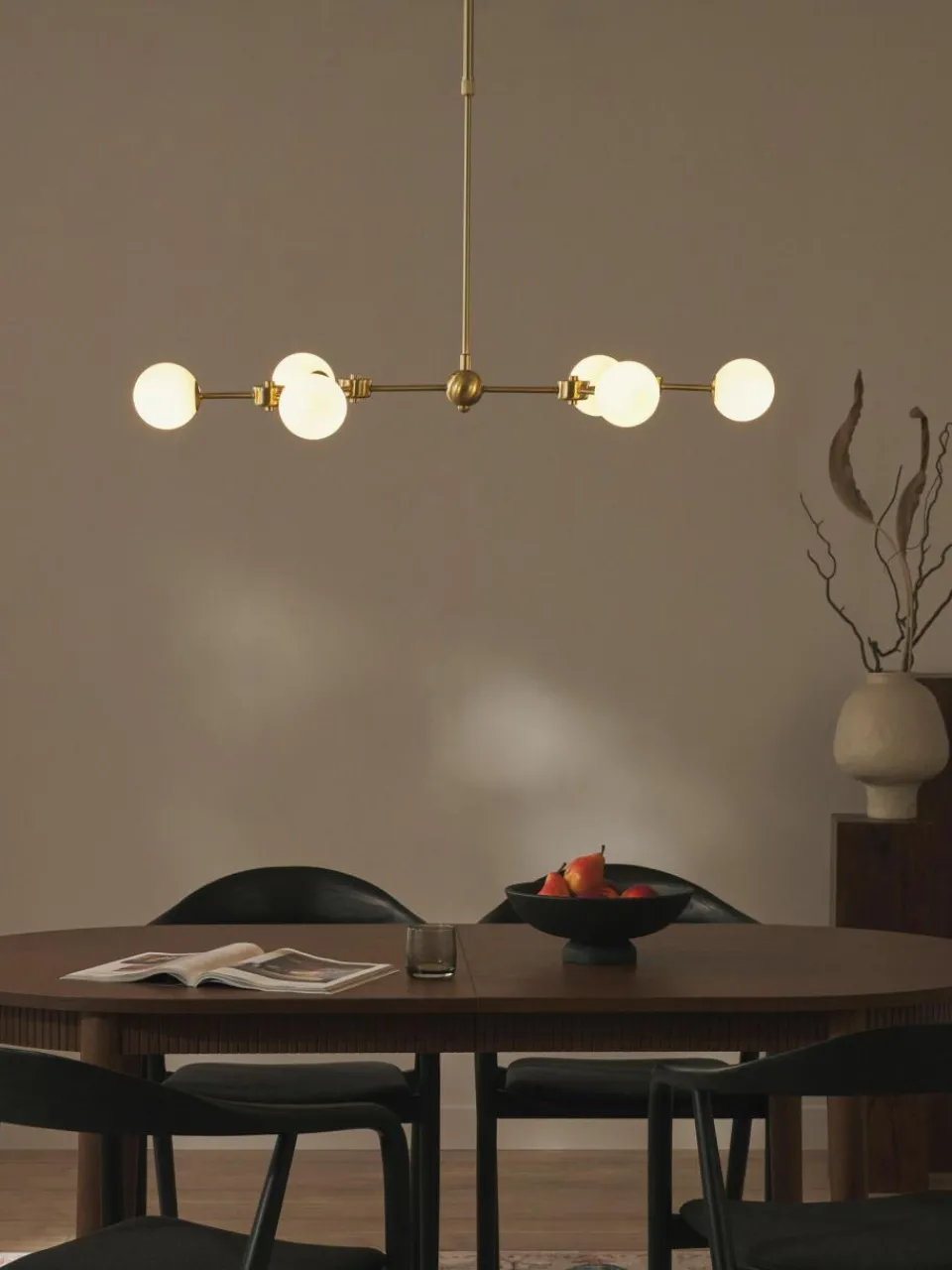 Westwing Collection Große Pendelleuchte Aurelia aus Opalglas