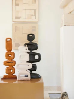 HKLIVING Großes Deko-Objekt Ornament aus Teakholz, handgefertigt