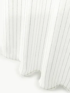 Westwing Collection Halbtransparente Gardine Birch mit Schlaufenband, 2 Stück