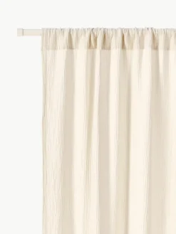 Westwing Collection Halbtransparente Musselin-Gardine Malvina mit Tunnelsaum, 2 Stück