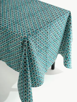 Les Ottomans Handbedruckte Baumwoll-Tischdecke Sarp