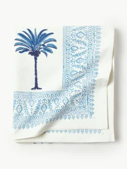 Les Ottomans Handbedruckte Baumwoll-Tischdecke The Palms
