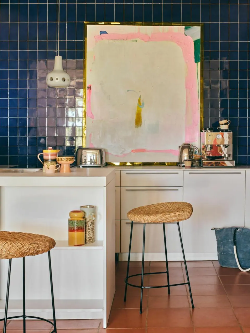 HKLIVING Handbemalte Aufbewahrungsdose 70's