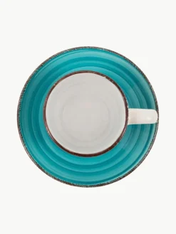 Villa D'Este Home Tivoli Handbemalte Espressotassen Baita mit Untertassen, 6er-Set