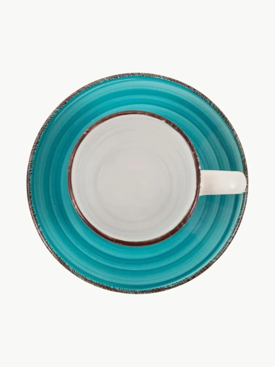 Villa D'Este Home Tivoli Handbemalte Espressotassen Baita mit Untertassen, 6er-Set