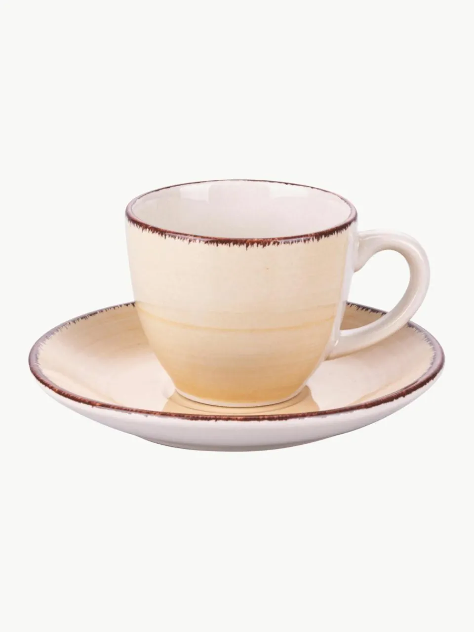 Villa D'Este Home Tivoli Handbemalte Espressotassen Baita mit Untertassen, 6er-Set