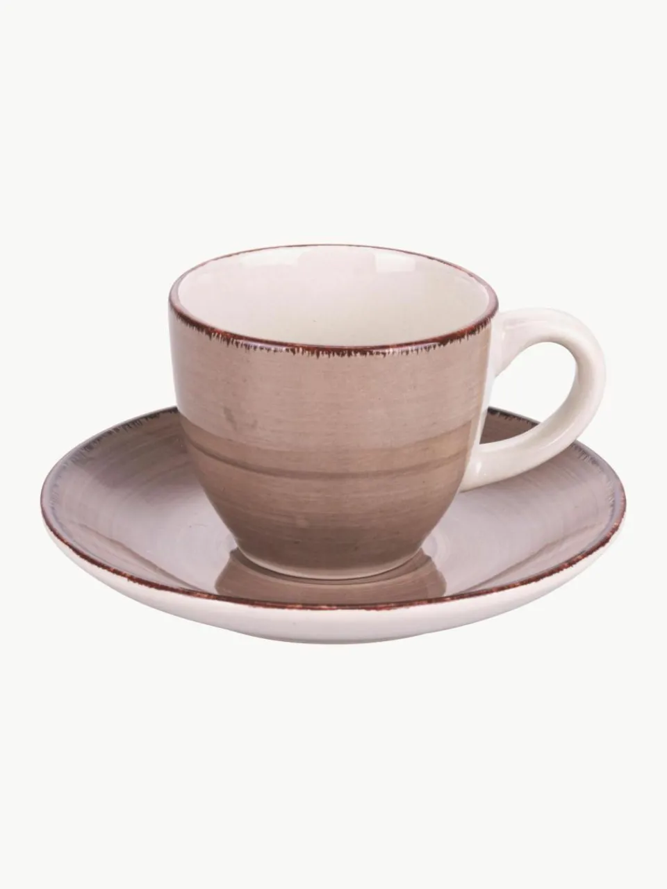 Villa D'Este Home Tivoli Handbemalte Espressotassen Baita mit Untertassen, 6er-Set