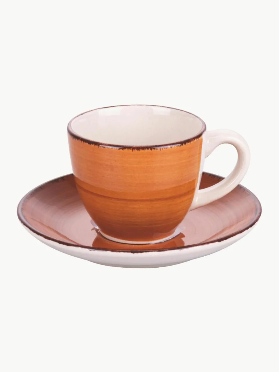 Villa D'Este Home Tivoli Handbemalte Espressotassen Baita mit Untertassen, 6er-Set