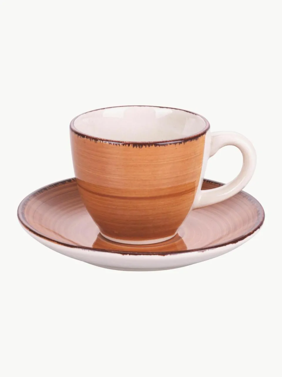Villa D'Este Home Tivoli Handbemalte Espressotassen Baita mit Untertassen, 6er-Set