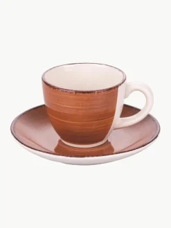 Villa D'Este Home Tivoli Handbemalte Espressotassen Baita mit Untertassen, 6er-Set